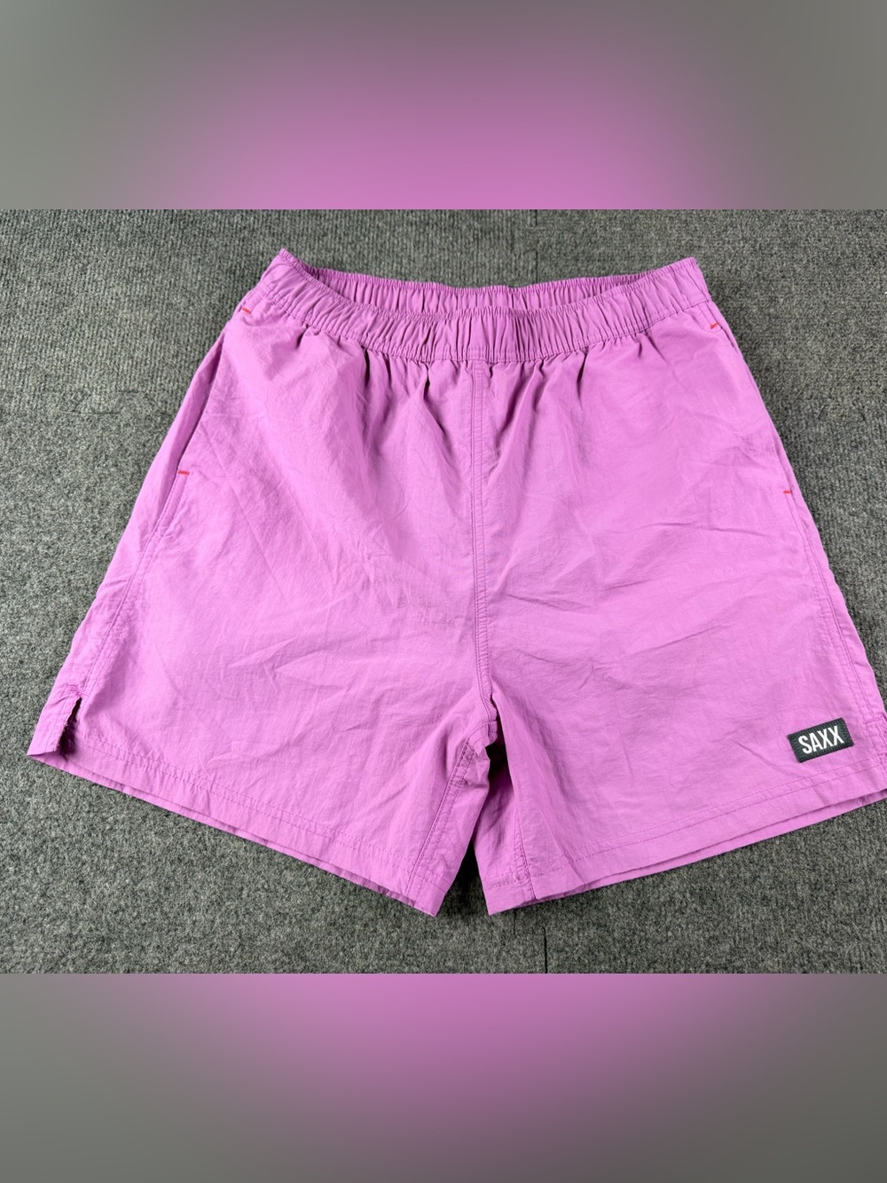 Saxx Go Coastal 2N1 Volley Mens Drop Temp Cooling Liner Swim Shorts Sz M Purple